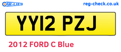 YY12PZJ are the vehicle registration plates.