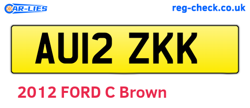 AU12ZKK are the vehicle registration plates.