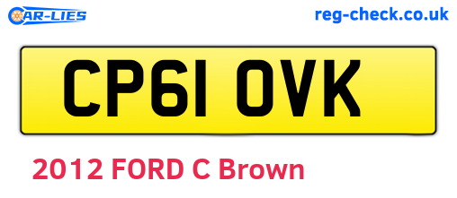 CP61OVK are the vehicle registration plates.