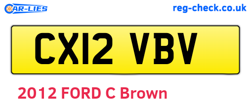 CX12VBV are the vehicle registration plates.