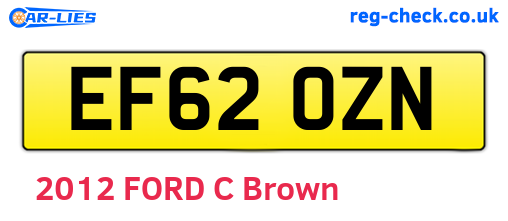 EF62OZN are the vehicle registration plates.