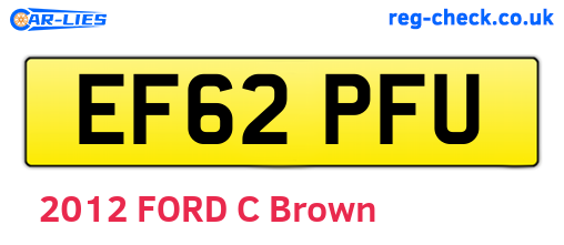 EF62PFU are the vehicle registration plates.