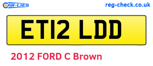 ET12LDD are the vehicle registration plates.