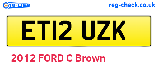 ET12UZK are the vehicle registration plates.