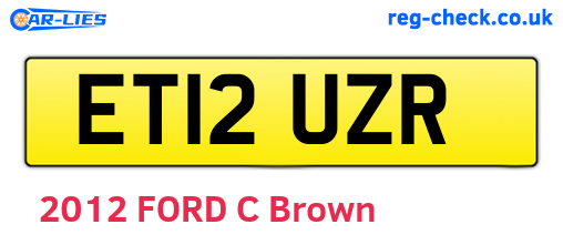 ET12UZR are the vehicle registration plates.