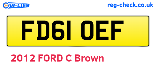 FD61OEF are the vehicle registration plates.