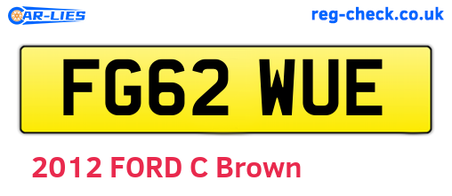 FG62WUE are the vehicle registration plates.