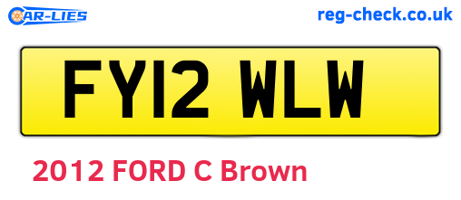 FY12WLW are the vehicle registration plates.