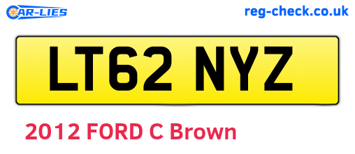 LT62NYZ are the vehicle registration plates.
