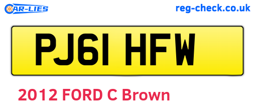 PJ61HFW are the vehicle registration plates.