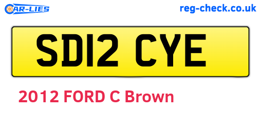 SD12CYE are the vehicle registration plates.