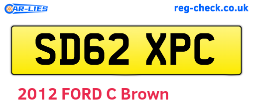 SD62XPC are the vehicle registration plates.
