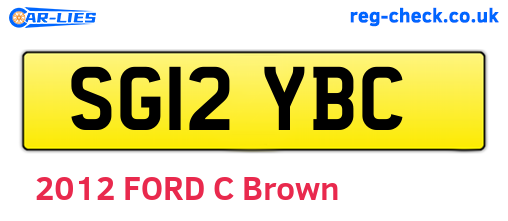 SG12YBC are the vehicle registration plates.