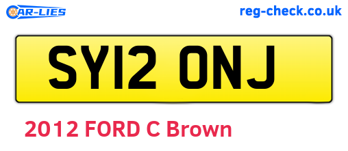 SY12ONJ are the vehicle registration plates.