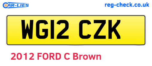 WG12CZK are the vehicle registration plates.