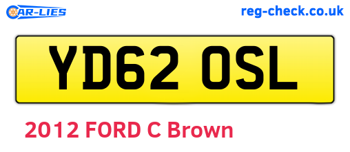 YD62OSL are the vehicle registration plates.