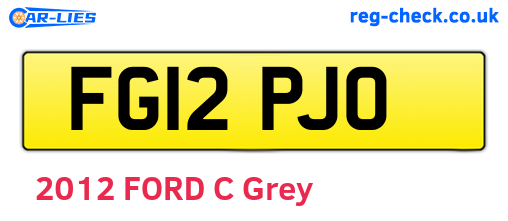 FG12PJO are the vehicle registration plates.