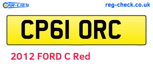 CP61ORC are the vehicle registration plates.
