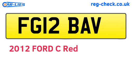 FG12BAV are the vehicle registration plates.