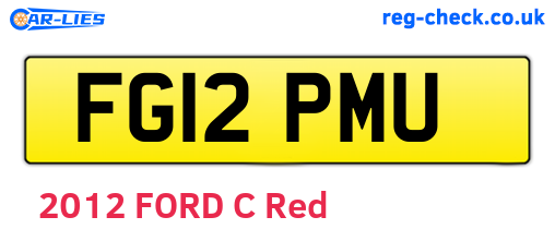FG12PMU are the vehicle registration plates.