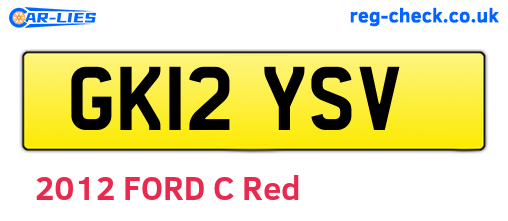 GK12YSV are the vehicle registration plates.