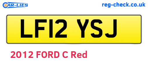 LF12YSJ are the vehicle registration plates.