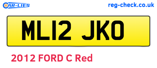 ML12JKO are the vehicle registration plates.