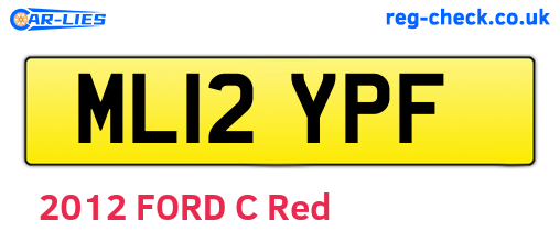 ML12YPF are the vehicle registration plates.