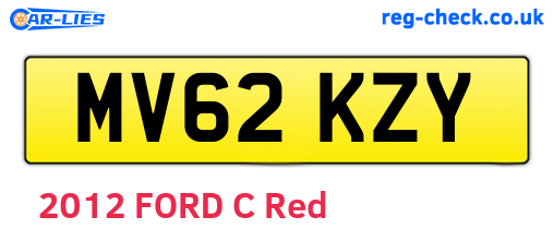 MV62KZY are the vehicle registration plates.