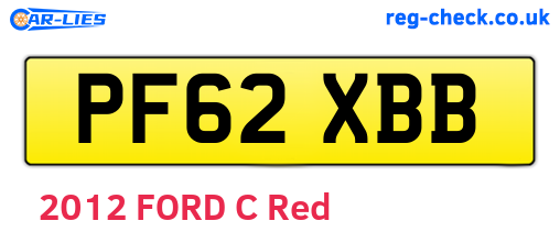 PF62XBB are the vehicle registration plates.