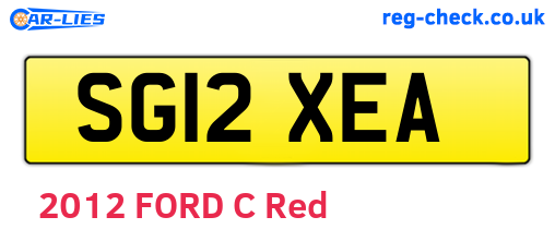 SG12XEA are the vehicle registration plates.