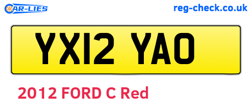 YX12YAO are the vehicle registration plates.