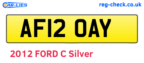 AF12OAY are the vehicle registration plates.