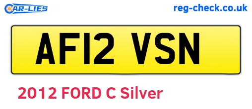 AF12VSN are the vehicle registration plates.