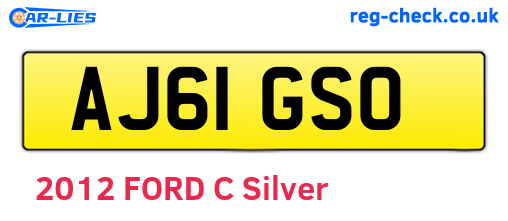 AJ61GSO are the vehicle registration plates.