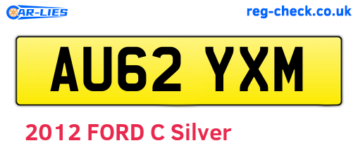 AU62YXM are the vehicle registration plates.