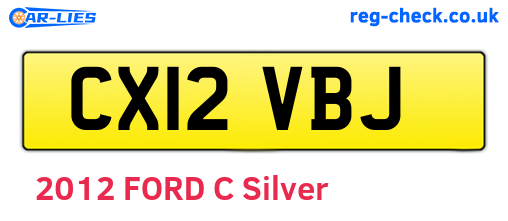 CX12VBJ are the vehicle registration plates.