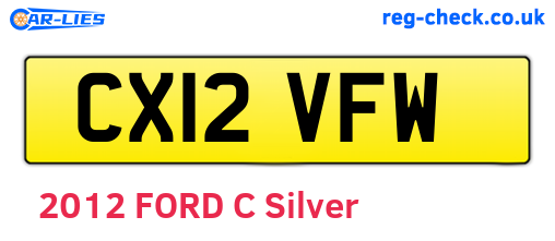 CX12VFW are the vehicle registration plates.