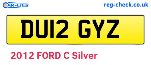 DU12GYZ are the vehicle registration plates.