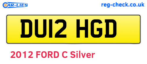 DU12HGD are the vehicle registration plates.