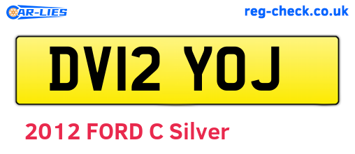 DV12YOJ are the vehicle registration plates.