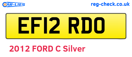 EF12RDO are the vehicle registration plates.