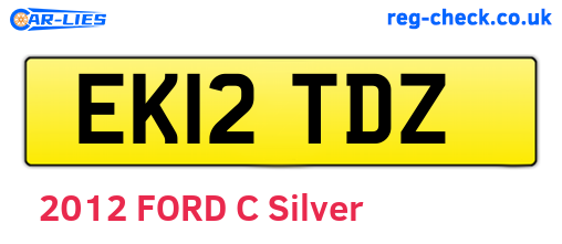 EK12TDZ are the vehicle registration plates.