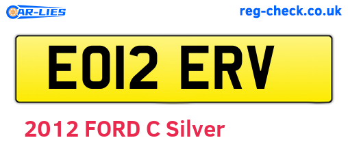 EO12ERV are the vehicle registration plates.