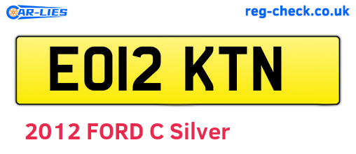 EO12KTN are the vehicle registration plates.
