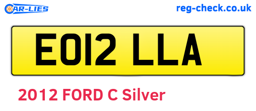 EO12LLA are the vehicle registration plates.