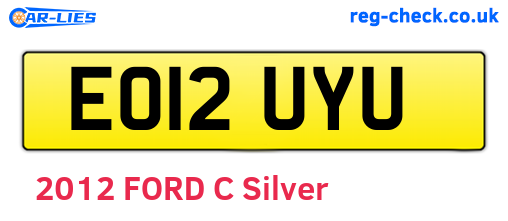 EO12UYU are the vehicle registration plates.
