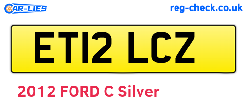 ET12LCZ are the vehicle registration plates.