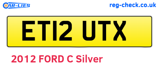 ET12UTX are the vehicle registration plates.