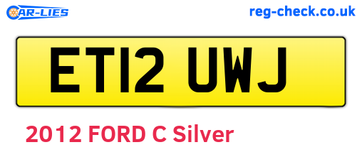 ET12UWJ are the vehicle registration plates.